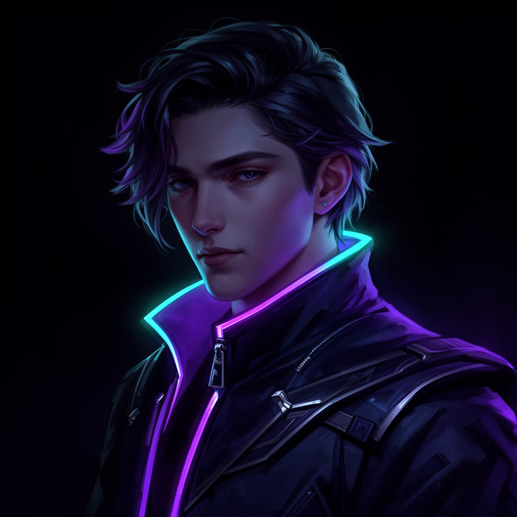Cyberpunk hero with glowing visor