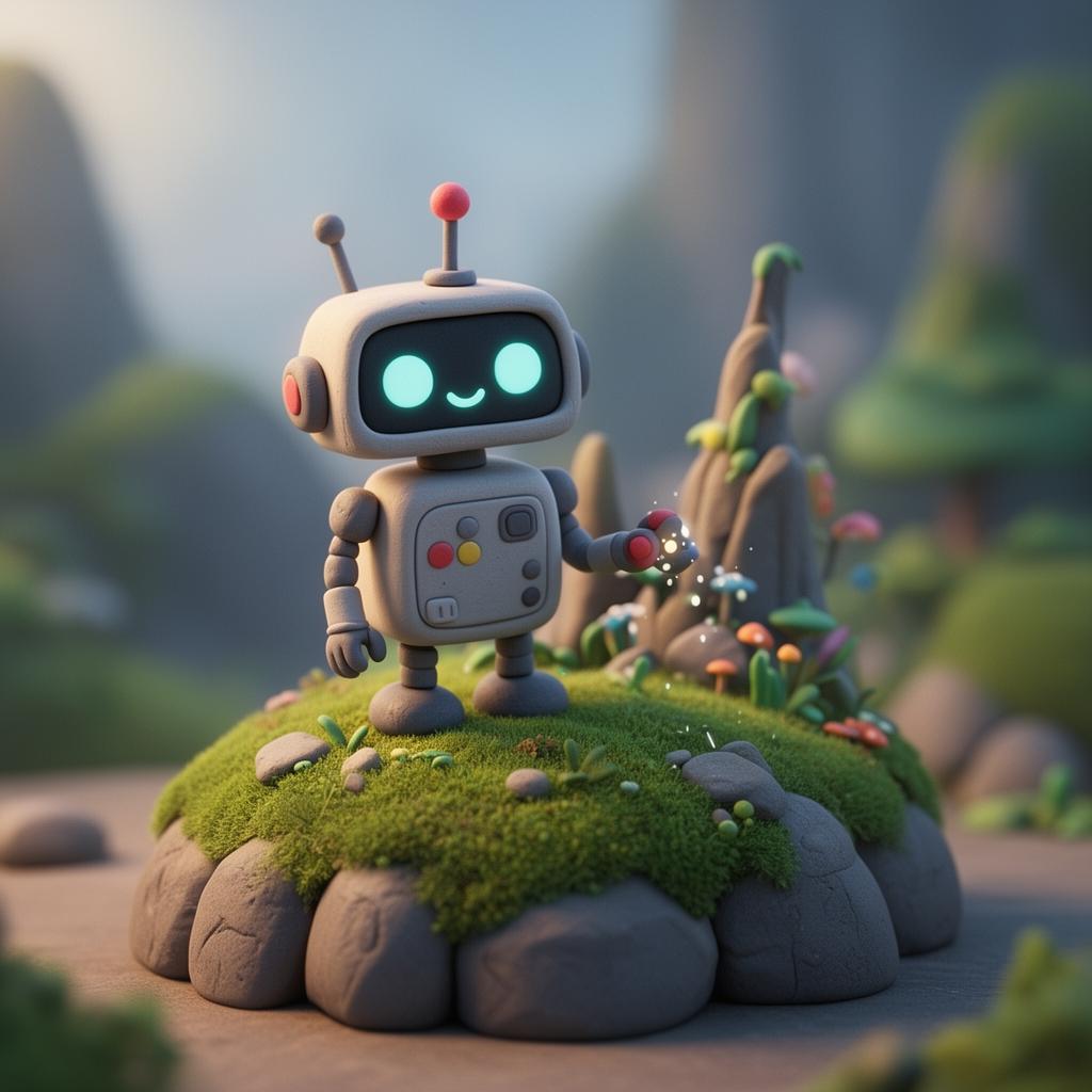 Mossy Island Bot — 3D Render