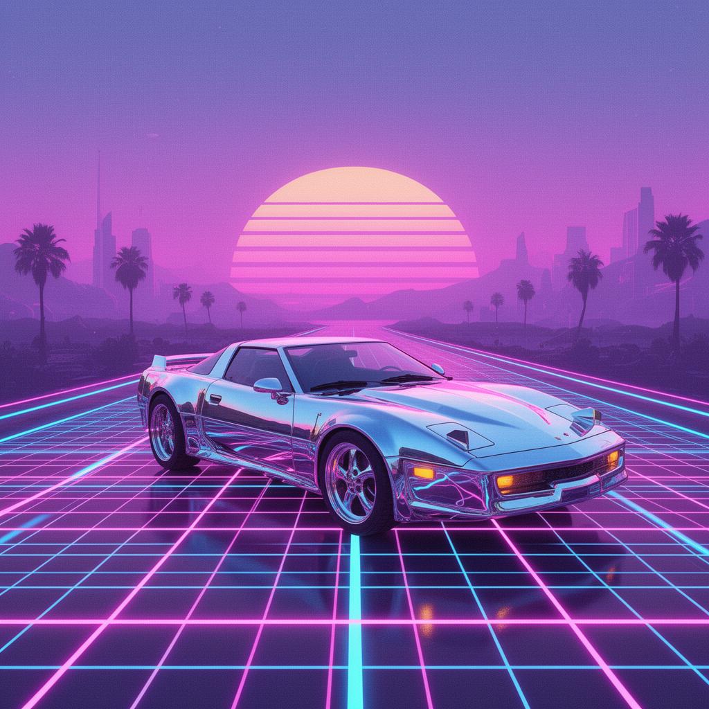 Chrome Sunset Drive — Vaporwave