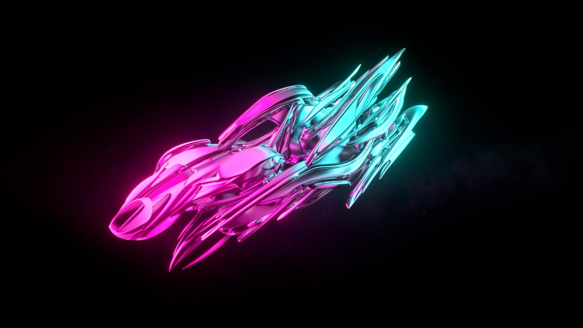 Synthwave Miami chrome sunset